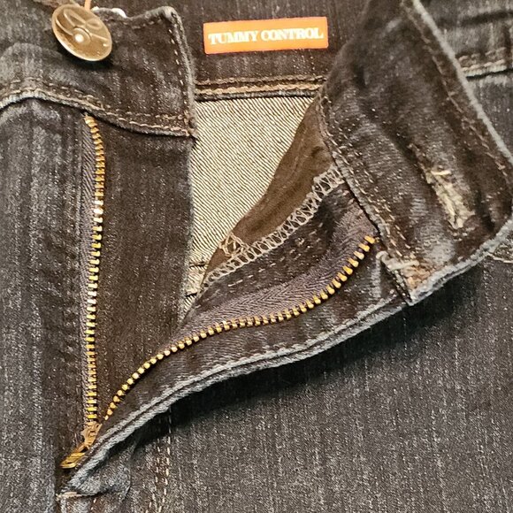 Style & Co. Women's Denim Blue Jeans Dark Wash Tummy Control Size 14 Short - Picture 7 of 16
